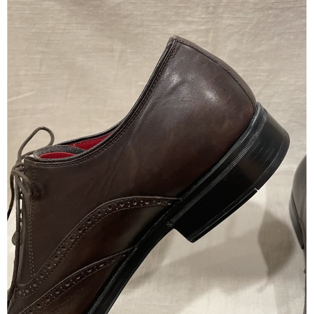 BARRETT Oxford Dark Brown Leather Full Brogue Wingtip Dress Shoes Men's Sz 10.5 - Picture 15 of 16
